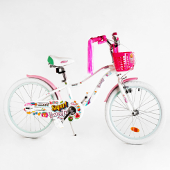 Велосипеди - Дитячий велосипед алюмінієва рама корзина CORSO 20" Sweety White and pink (117305)