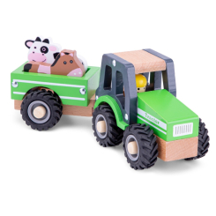Машинки для малюків - Ігровий набір New classic toys Трактор з причепом Тварини (11941)