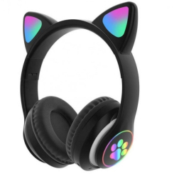 Портативні колонки та навушники - Навушники Bluetooth MDR CAT ear CAT ear VZV-23M 7805 з підсвічуванням, Black N (017811)