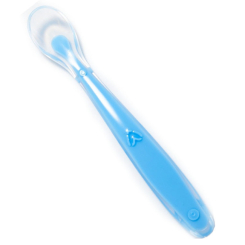 Товари для догляду - Силіконова ложка для годування дитини 15.8х2.4 см Блакитна (n-904)