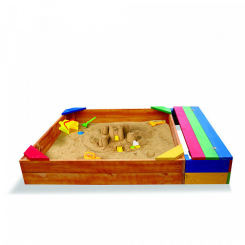 Игровые комплексы, качели, горки - Детская песочница SportBaby с ящиком для инструментов 180х145х24 (Песочница - 6)