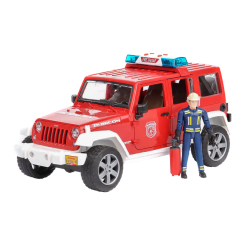 Транспорт і спецтехніка - Машинка іграшкова Пожежний джип Ренглер Рубікон з фігуркою пожежного Bruder (02528)