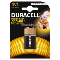 Акумулятори і батарейки - Батарейка алкалінова Duracell Basic 9V 6LR61 1 шт (81427280)