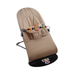 Крісла-качалки - Дитячий шезлонг-гойдалка SBT group BABY Balance Soft A1 з дугою з іграшками бежевий/бавовна (BBT-04-00)