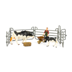 Фігурки тварин - Набір фігурок Kids Team Ферма Чорно-біла корова та теля (Q9899-X10/2)
