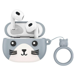 Портативні колонки та навушники - Бездротові дитячі навушники у кейсі HOCO Cat EW46 Bluetooth Grey/White (019983)