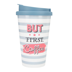 Чашки, склянки - Склянка Top Model But first coffeе 350 мл із кришкою (042180/7)