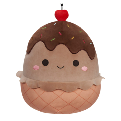 Персонажи мультфильмов - Мягкая игрушка Squishmallows Шоколадное мороженое 30 см (SQCR04146)