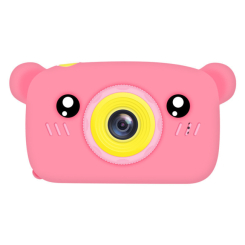 Фотоапарати - Фотоапарат дитячий ведмедик Gnizdo Teddy GM-24 фотокамера Pink (vi028-hbr)