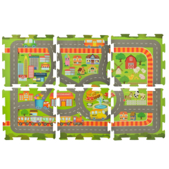 Пазлы - Детский коврик-мозаика 6 элементов Metr+ Дороги (ncd.5800) (roy_krp110bdg5800)