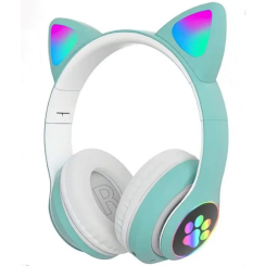 Портативні колонки та навушники - Навушники Bluetooth MDR CAT ear CAT ear VZV-23M 7805 з підсвічуванням Mint (019629)