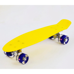 Пенниборд - Скейт Пенни борд со светящимися PU колёсами Best Board 70 кг Yellow (74180)