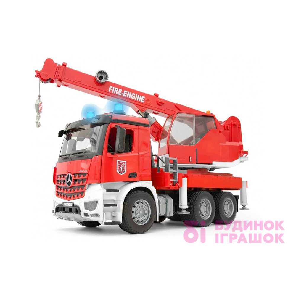 Машинка игрушечная Пожарный автокран Bruder Mercedes Benz Arocs со светом и звуком (03675)
Машинка игрушечная Пожарный автокран Bruder Mercedes Benz Arocs со светом и звуком (03675)