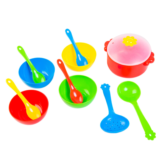 Детские кухни и бытовая техника - Игровой набор Посуда Ромашка Wader 12 элементов (39143)