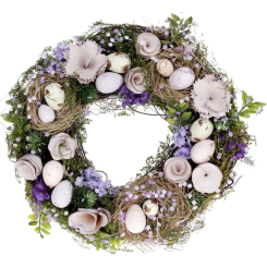 Аксессуары для праздников - Декоративный венок подвесной Purple Flowers Ø31cm Bona DP118250
