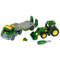 Транспорт і спецтехніка - Ігровий набір Klein John Deere Трактор з транспортером (3908)