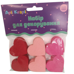 Аксессуары для праздников - Набор для декорирования Apli Krapli Сердца 3 цвета (2251591478015)