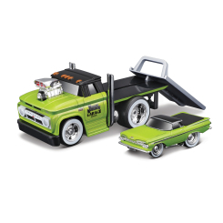 Транспорт и спецтехника - Игровой набор Maisto Muscle machines Трейлер-транспортер и машинка 1966 Chevrolet C60 Flatbad и 1959 Chevrolet El Camino (11532/8)