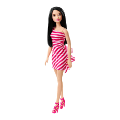 Ляльки - Лялька Barbie Блискуча Рожева сукня у смужку (T7580/FXL70)