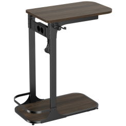 Мебель для геймеров - Приставной столик OfficePro Dark wood black с удлинителем, USB-разъемами и держателем для гарнитуры (SD185DW)