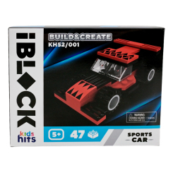 Конструктори з унікальними деталями - Конструктор IBLOCK Kids hits Спорткар червоний 47 деталей (KH52/001/3)