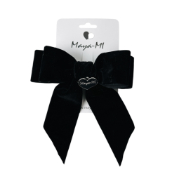 Бижутерия и аксессуары - Заколка Мауа-МІ Бархатный бант Сердечко черный (0199-0142-2)
