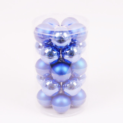 Аксессуары для праздников - Набор стекляных новогодних шаров Flora 25 шт D-5.7 см Синий (44506) (MR62931)