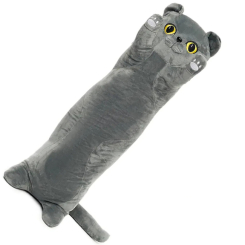 М'які тварини - М'яка іграшка "Кіт батон" Bambi K15311 85 см Сірий (63783s76668)