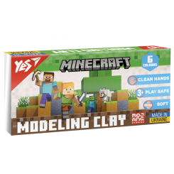 Наборы для лепки - Пластилин Yes Minecraft 6 цветов (540650)