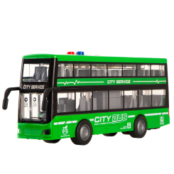 Транспорт и спецтехника - Автомодель DIY Toys Инерционный двухэтажный автобус зеленый (CJ-4023760/1)