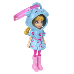 Ляльки - Мінілялька-брелок Polly Pocket у худі Ніжно-блакитна (JMN38/5)