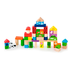 Развивающие игрушки - Кубики Viga Toys Ферма 50 элементов (50285)