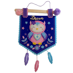 Набори для творчості - Набір для творчості Apli Krapli Зший сам прапорець на стіну з фетру Совушка (2222438686016)