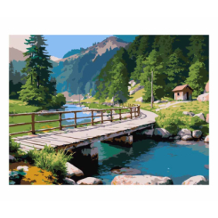 Товары для рисования - Картина по номерам Strateg Мост над рекой (4823113897369)