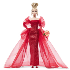 Ляльки - ​Колекційна лялька Barbie Signature Ruby Red 80-та річниця (JBJ17)