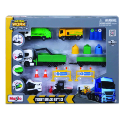 Транспорт і спецтехніка - Ігровий набір Maisto Mini work machines Білий тягач з зеленим контейнером (12630/3)