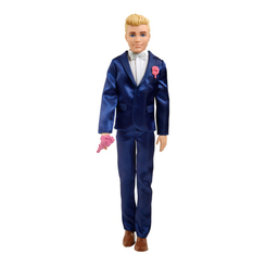 Ляльки - Лялька Barbie Казковий наречений у синьому костюмі (GTF36)