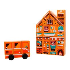 Розвивальні іграшки - Дерев'яні кубики Cubika Будиночок LDK5 (15153) (4823056515153)