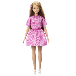 Куклы - Кукла Barbie Fashionistas Модница в розовом платье с узором пейсли (JJN62)