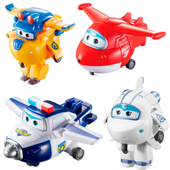 Фигурки персонажей - Игровой набор Super Wings Transform-a-bots Джетт, Пол, Астра, Донни строитель (EU720040H)