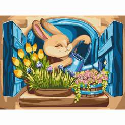 Товары для рисования - Картина по номерам Brushme Зайчик флорист (KBS0139) Товары для рисования - Картина по номерам Brushme Зайчик флорист (KBS0139)