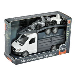 Транспорт и спецтехника - Машинка Tigres Бортовая Mercedes-Benz Sprinter с лафетом белая 1:24 (39670)