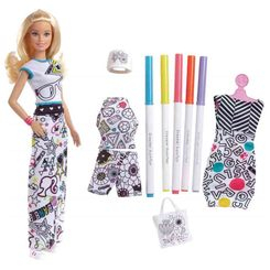 Ляльки - Ляльковий набір Barbie Crayola Розмальовка одягу (FPH90)