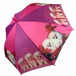 Зонты и дождевики - Детский зонтик трость с яркими рисунками Flagman Розовый fl145-4