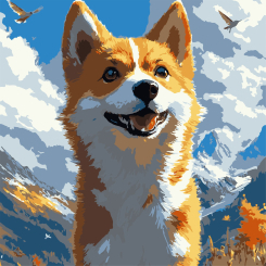 Товары для рисования - Картина по номерам Strateg Корги на ветру 30 х 30 см (ES-0905)