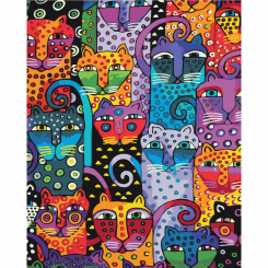 Товары для рисования - Картина по номерам Brushme Цветные коты (BS9372)