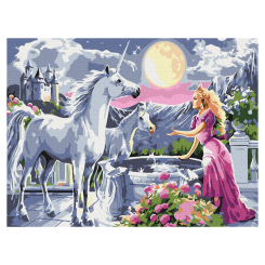 Товары для рисования - Картина по номерам Brushme Принцесса и единороги (RBS25996)