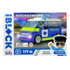 Конструктори з унікальними деталями - Конструктор IBLOCK Build & create Police minibus 117 деталей (KH41/002/4)