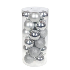 Аксесуари для свят - Набір пластикових новорічних кульок Flora 24 шт D-6 см (12037) (MR35195)