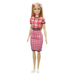 Куклы - Кукла Barbie Fashionistas Модница блондинка в розовом костюме (GRB59)